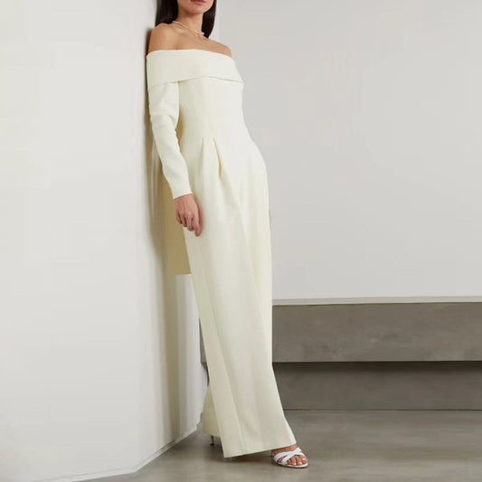 Off Shoulder Solid Jumpsuit