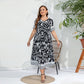 Short Sleeves Printed V neck Casual Dress