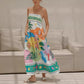 Sleeveless Fun Printed Holiday Dress