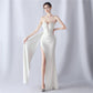 Sexy Strapless Solid Formal Gown