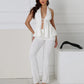 Women Summer Lace up Corset Backless Halter Sexy Trousers Two Piece Sets Women