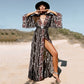 Rayon Positioning Printing Beach Cover-up Sexy Cardigan Loose Vacation Sun Protection Shirt Dress