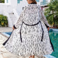 Black Edged Rayon Printed Beach Cover Up Sexy Cardigan Loose Bikini Cover