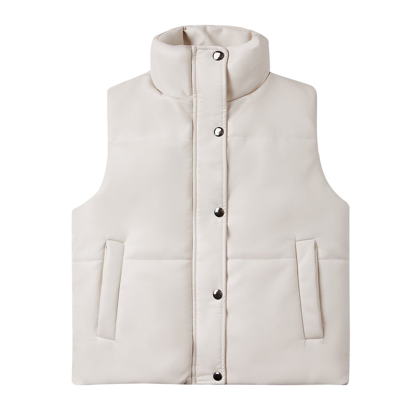 Quilted Vegan Leather Vest Jacket