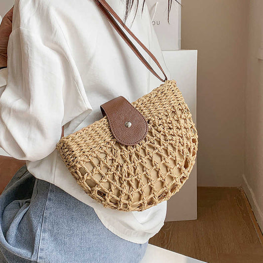 Natural Vegan Straw Bag Shoulder Crossbody