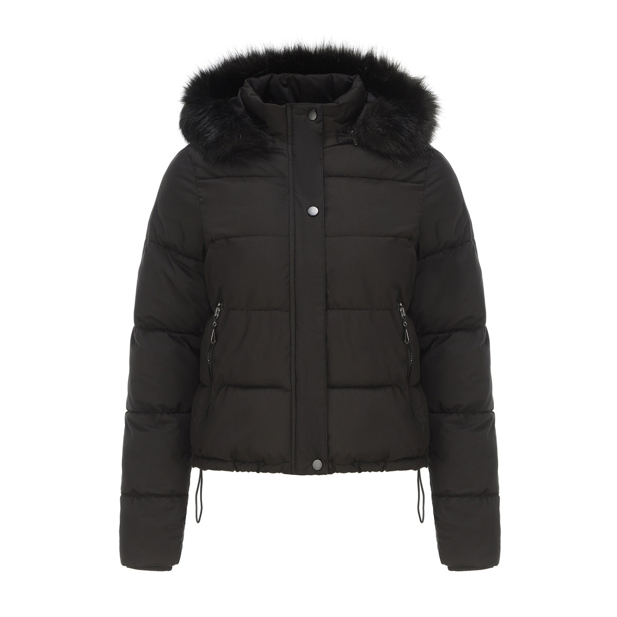 Long Sleeves Cotton Padded Hooded Jacket