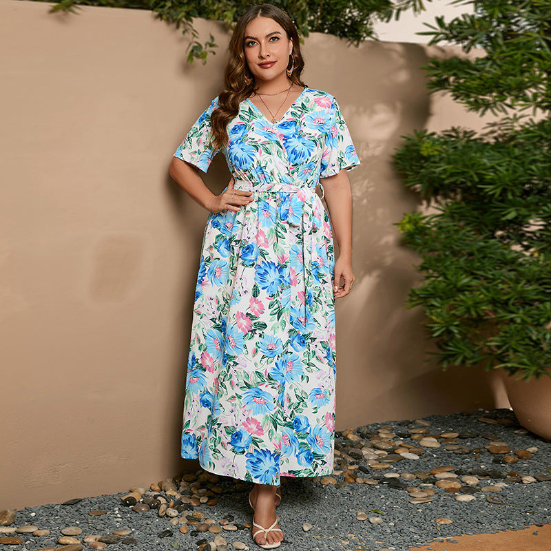 Plus size Summer Short Sleeve Dress