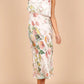 Sleeveless Halter Printed Satin Dress