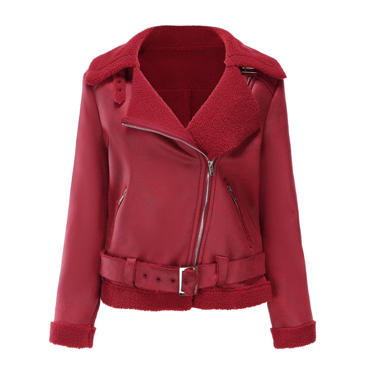 Vegan Leather Shearling Jacket