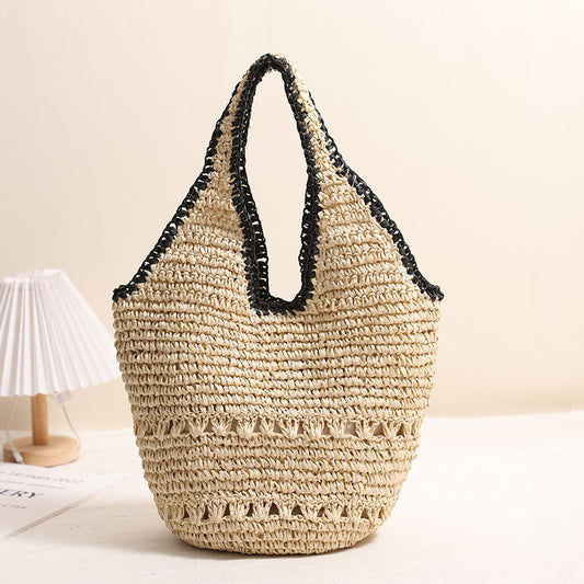 Large Capacity One Shoulder Straw Bag Casual