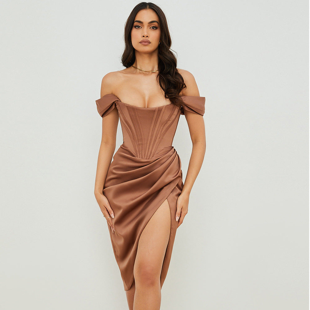 Slim Fit Solid Bodycon Party Dress