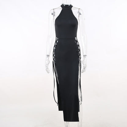 Ingrid Halter Cutout Double Slit Dress