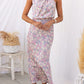 Sleeveless Halter Printed Satin Dress