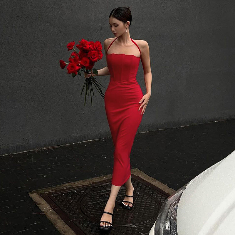 Sloan Slim Fit Halter Sheath Dress