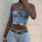 Gina Slim Fit Denim Tube Top Vest