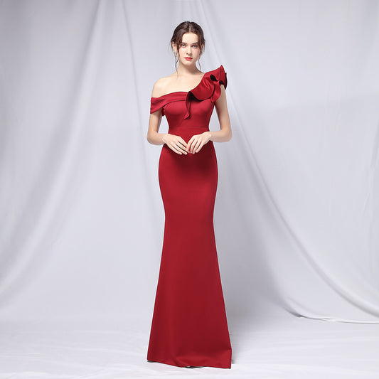 One Shoulder Evening Gown