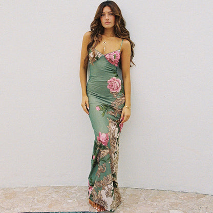 Julissa Slim Fit Printing Slip Dress Women