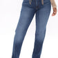 High Waist Slit Straight Leg Jeans