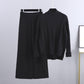 Mock Neck Cable Knitted Two Piece Set
