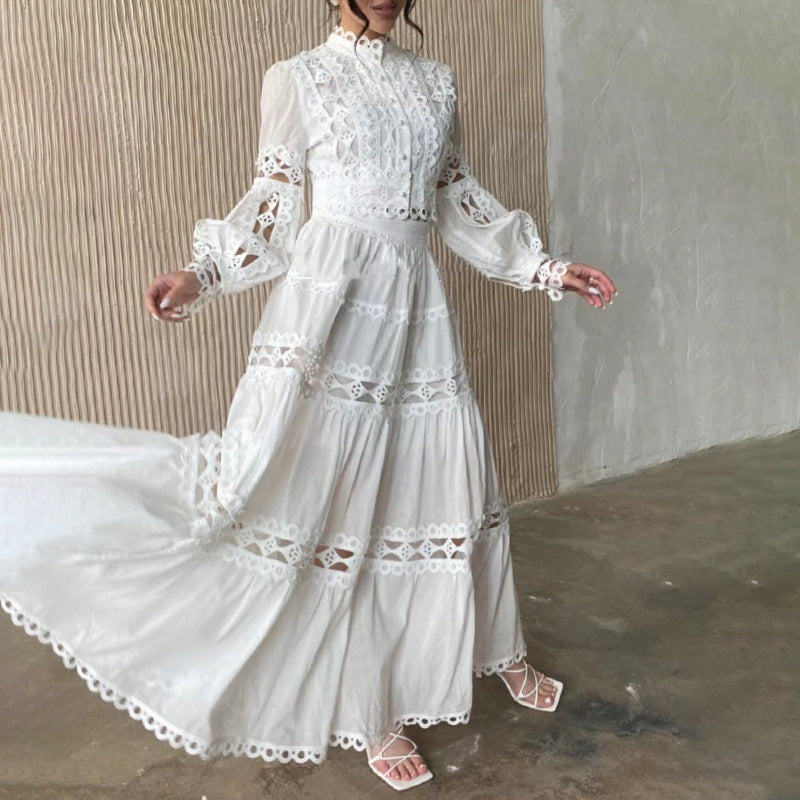 Fall French Vintage Court Niche Women Suit Lace Princess Sleeves Solid Color Suit