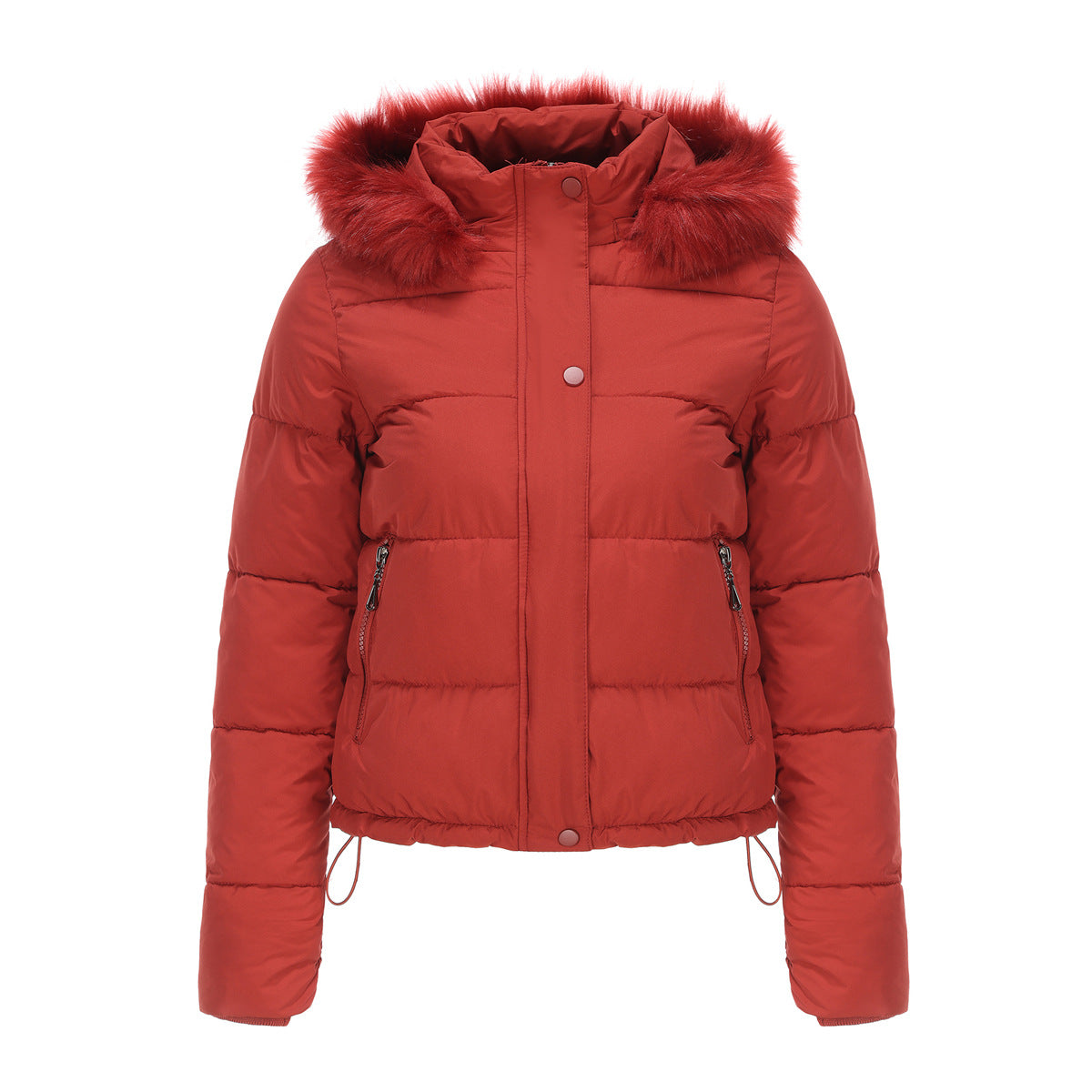 Long Sleeves Cotton Padded Hooded Jacket