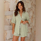Casual Two Piece Set Striped Top & Shorts Set