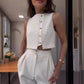 Sleeveless Vest High Waist Cropped Pants Two Piece Set