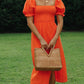Semi Formal Split Maxi Dress Casual Puff Sleeve Dress
