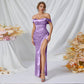 Satin Sexy Off Shoulder Bridesmaid Dress