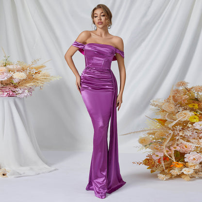 Sexy Satin Off Shoulder Ball Gown