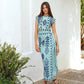 Women Printing Vacation Two Piece Dress Spring Summer