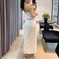3D Floral Strap Top and Skirt Cotton Linen Set Women
