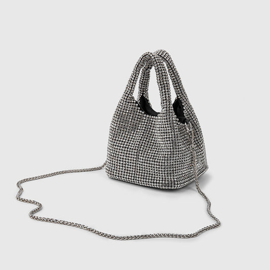 Studded Rhinestone Messenger Bag Handbag