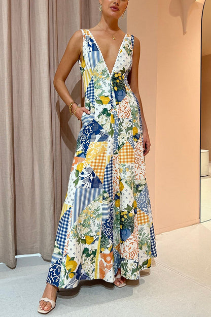 Sleeveless V-neck Dress