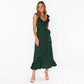 Ophelia Ruffled Satin Elegant Sleeveless Occasion Dress