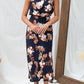 Sleeveless Halter Printed Satin Dress