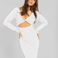 Kylie Sexy Knitted Solid Long Sleeve Split Dress