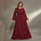 Plus Size Evening Dress Women Cocktail Extra Flattering Sequined Long A Line Dress