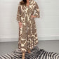 Vintage Print Maxi Casual Dress