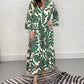 Vintage Print Maxi Casual Dress