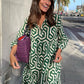 Vintage Print Maxi Casual Dress