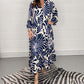 Vintage Print Maxi Casual Dress