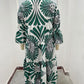 Vintage Print Maxi Casual Dress