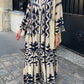 Vintage Print Maxi Casual Dress