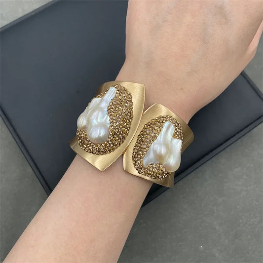 Natural Baroque Freshwater Pearl Cuff Bracelet