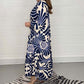 Vintage Print Maxi Casual Dress