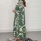 Vintage Print Maxi Casual Dress