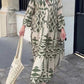 Vintage Print Maxi Casual Dress