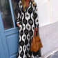Geometric Print Split Maxi Casual Dress