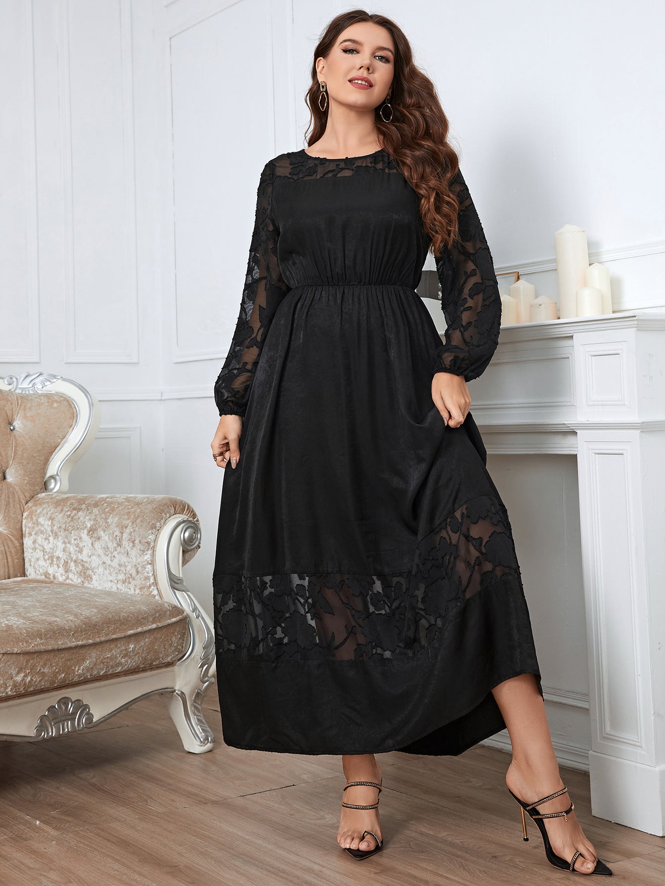 Formal Black Plus Size Ankle Length Dress – Something She Likes
